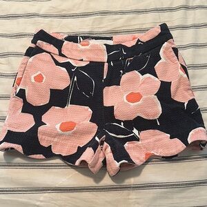 Anthropologie High Waist Navy and Pink Floral Shorts 00